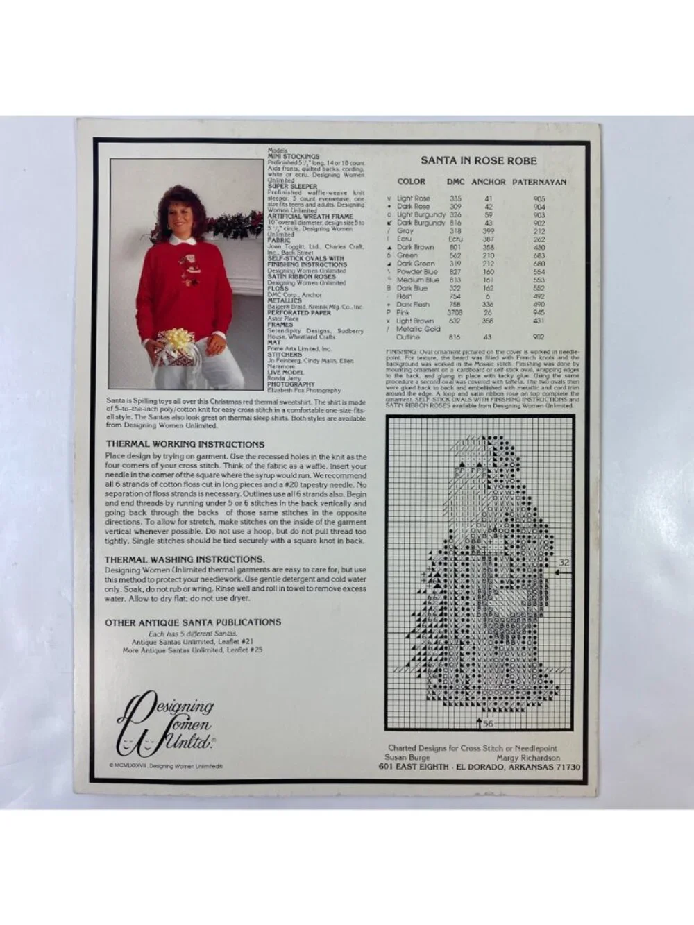 Antique Santas III Unlimited No. 28 Cross Stitch Pattern Instruction Book